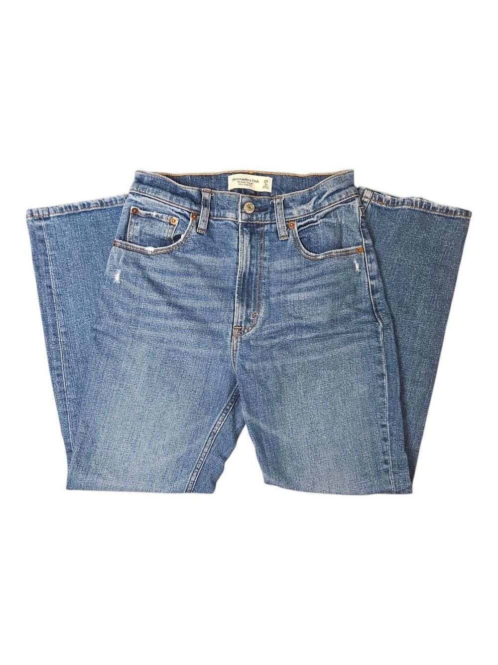 Abercrombie & Fitch Light Blue Ankle Straight Lightly Distressed Jeans